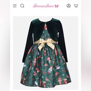 Kids Nutcracker Dress with Gold Bow